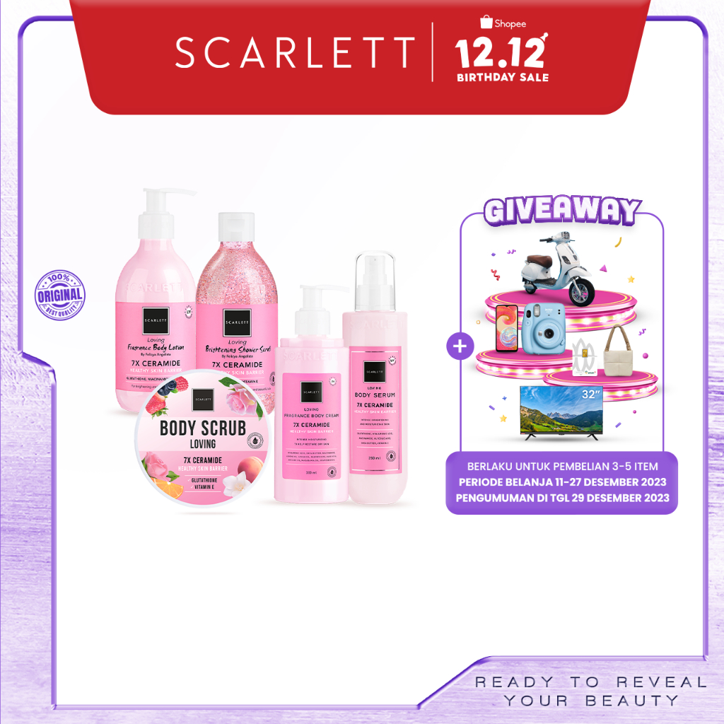 Scarlett Whitening Loving Series - Body Care Scarlett Package Complete ...