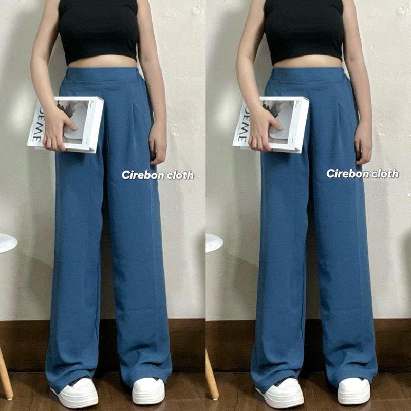 Eyouth 10123 Ladies wide leg pants High waist women casual pants culottes  3/4 length