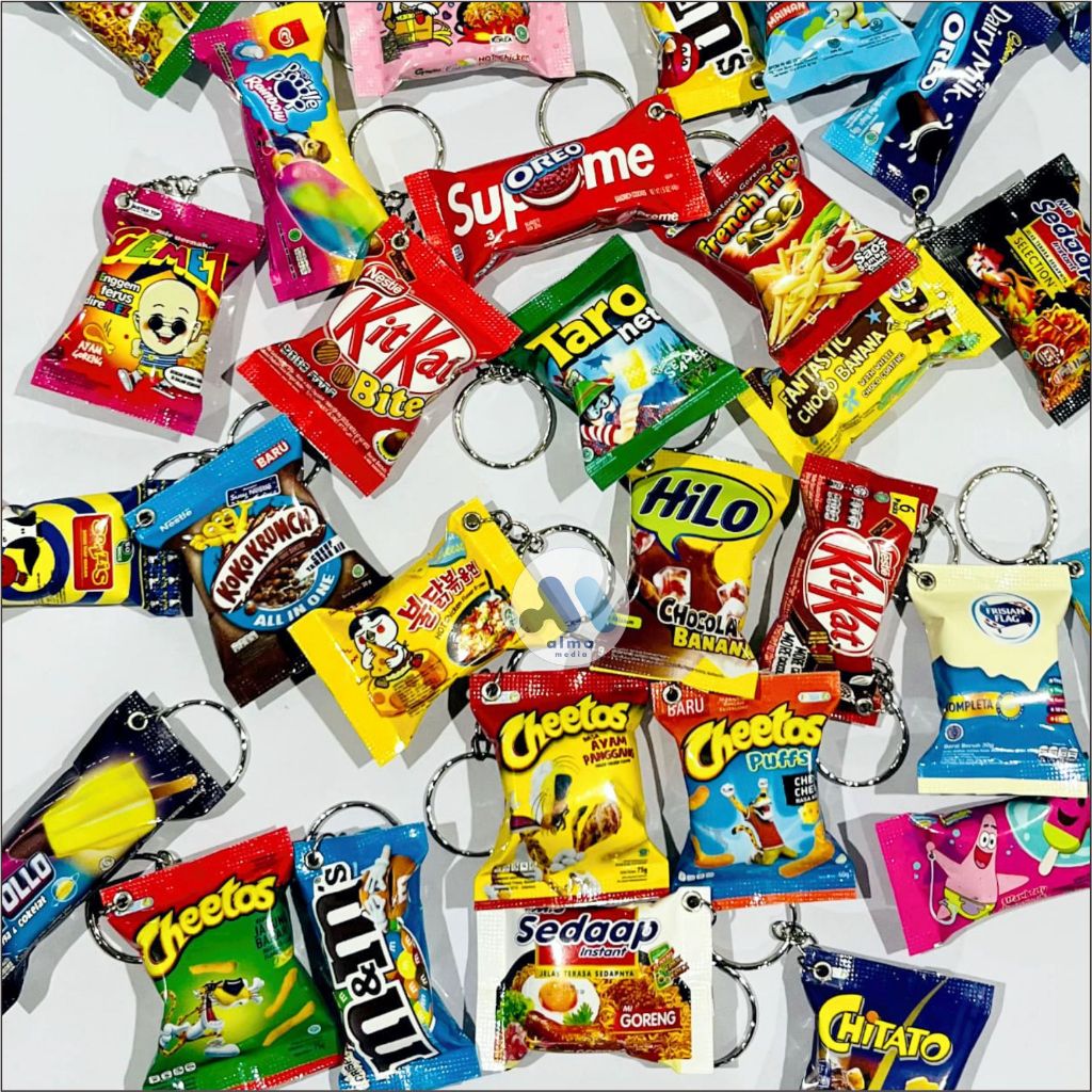 GANTUNGAN [50pcs]Miniature Snack Souvenir Keychains | Shopee Malaysia