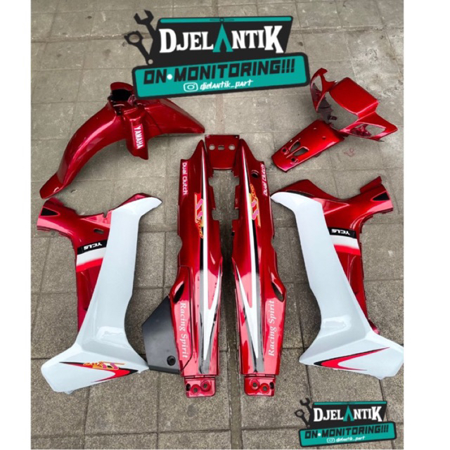MERAH Fizr F1ZR SS TWO RED MAROON BODY COVER FULL SET SMOOTH COVER BODU ...