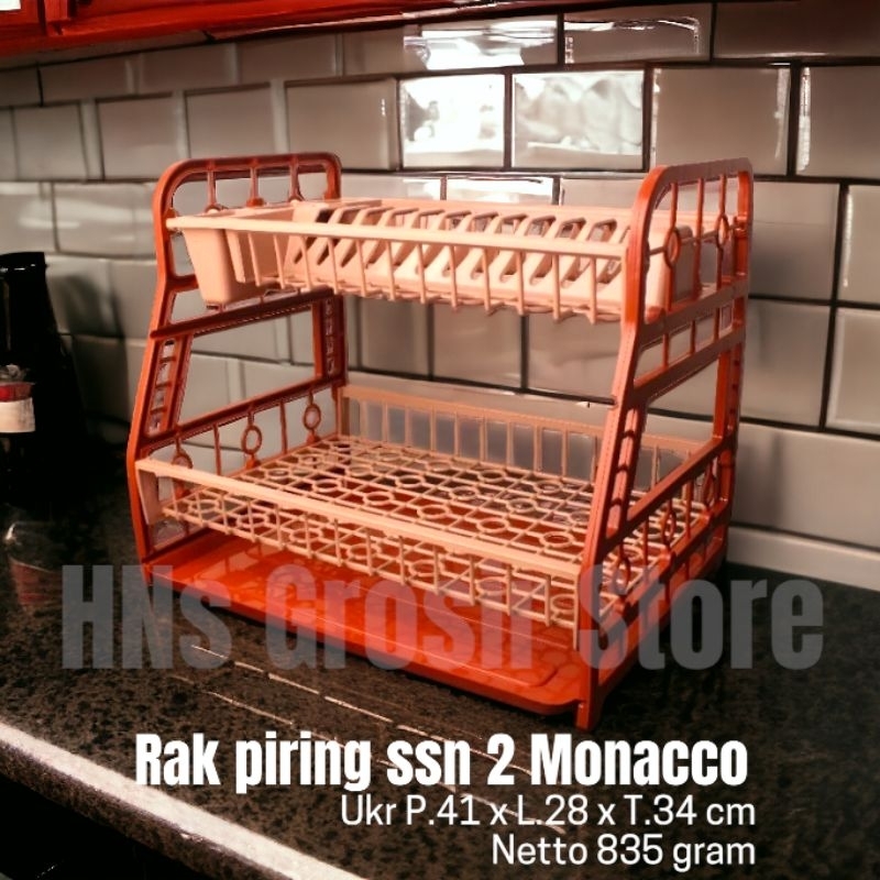 Monaco Dish Rack Stacking 2 pacific Thick Plastic mocca Color | Shopee ...
