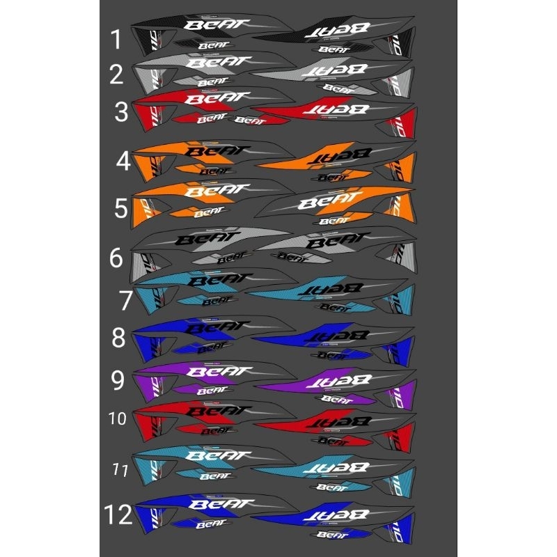 Striping sticker beat pop malaysia motif Transparent custame | Shopee ...