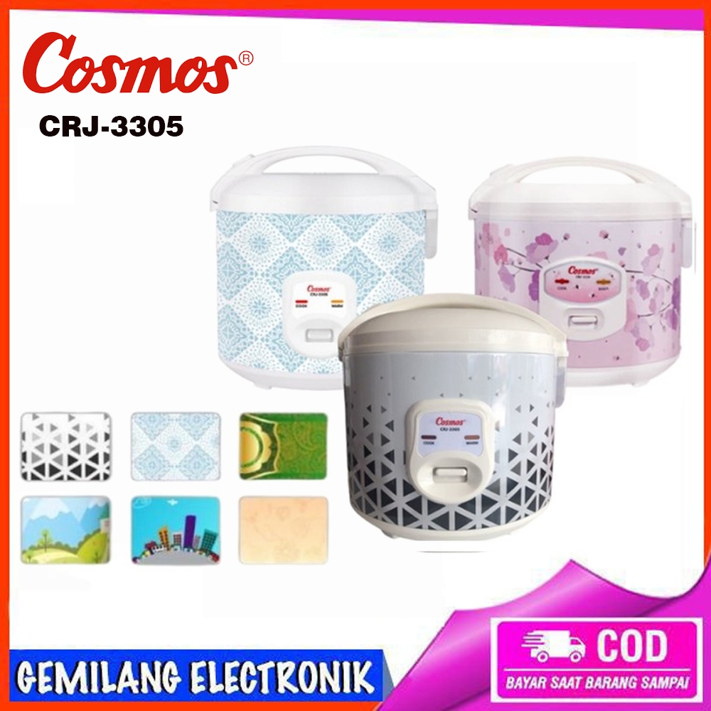 Cosmos Crj 3305 Rice Cooker 18 Liter Size Shopee Malaysia