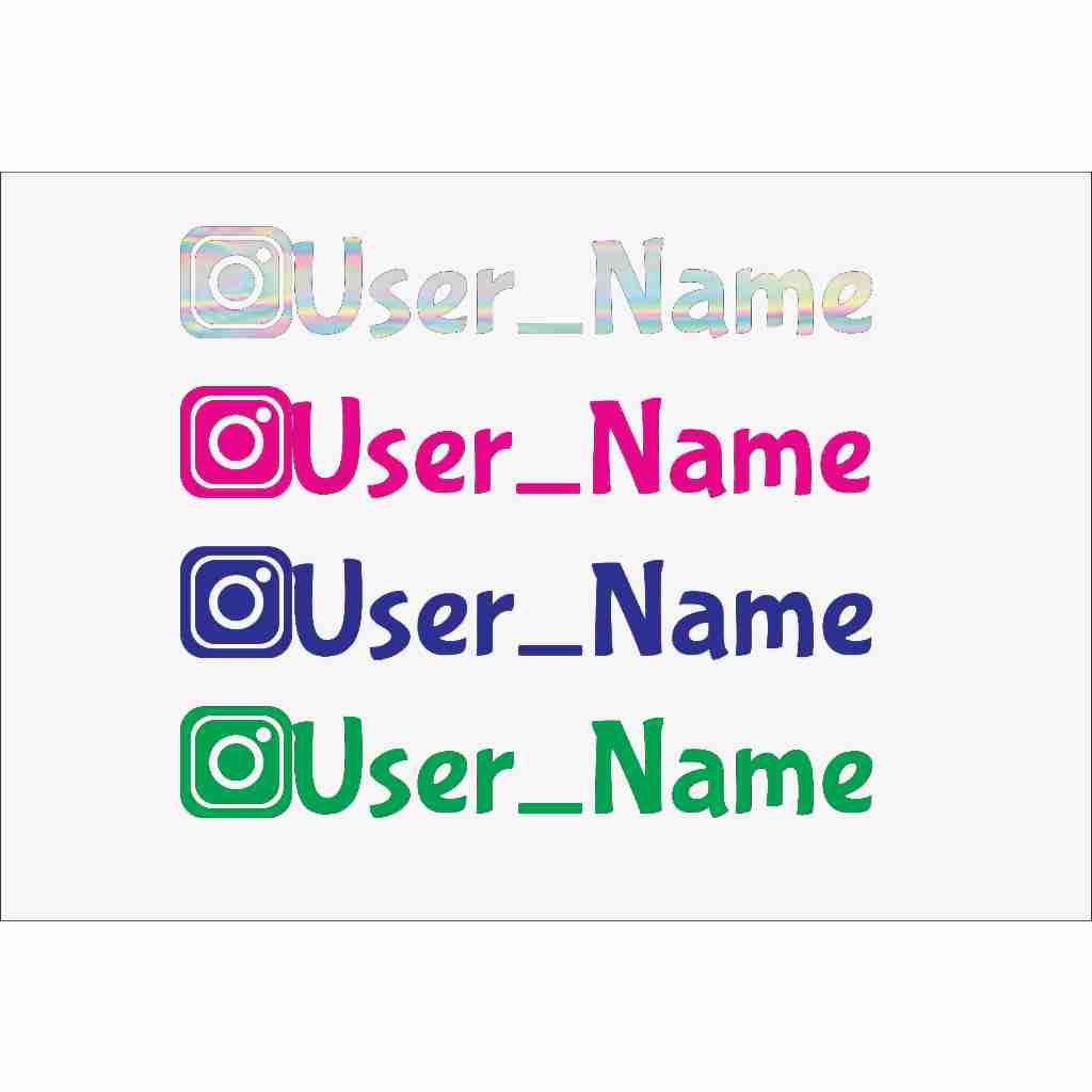 Cutting Sticker Reflective Custom user name instagram account | Shopee ...