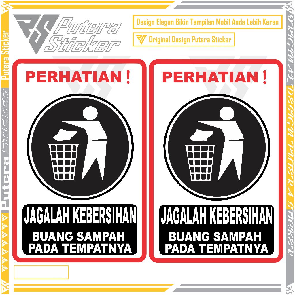 Sticker cutting sticker Keep The Clean To Dispose Of Garbage In Place