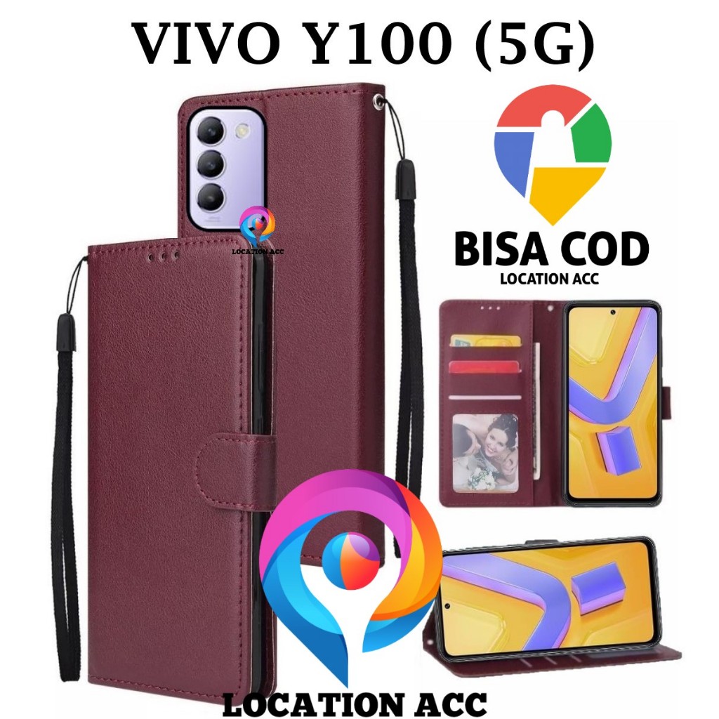 Vivo Y100 (5G) FLIP LEATHER CASE PREMIUMFLIP WALLET LEATHER CASE For