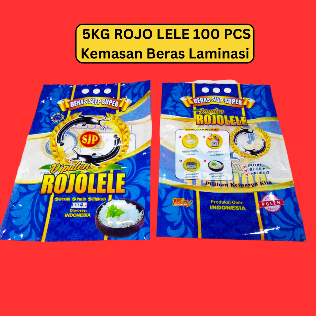 Rojo Lele Nylon LDPE Plastic Rice Packaging contains 100 Pcs, size 5 KG ...
