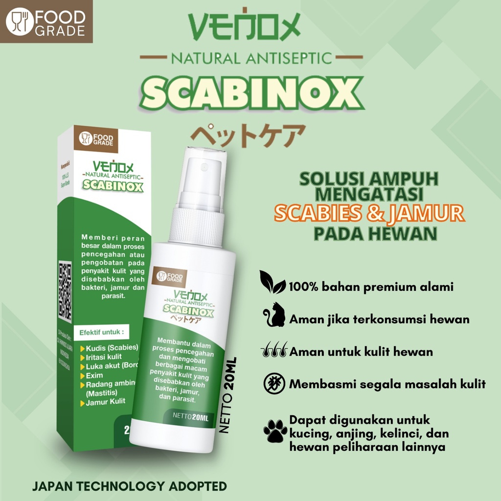 Scabinox 20ML - Venox Anti Fungus Cat Dog Rabbit Medicine Scabies ...