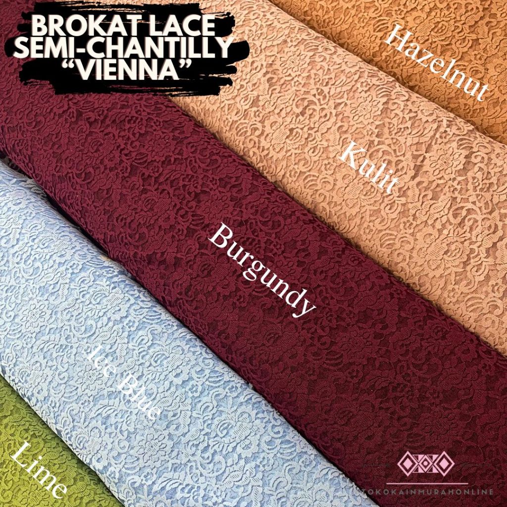 Soft Brocade Fabric Semi-Chantilly Lace SUPER PREMIUM VIENNA Motif ...