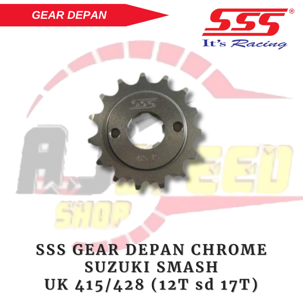 Sss RACING Gear Front Gear Chrome Smash Legend Grand Astrea Supra Fit ...