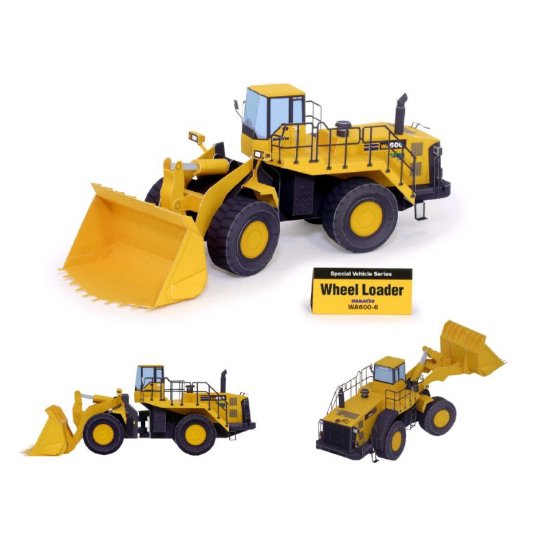 Wheel loader construction car papercraft pattern sheet (CP-Ah7 ...