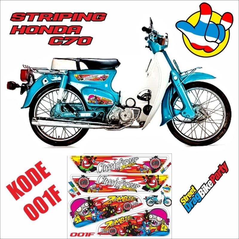 Striping Honda C70 Sticker Variations Of Old Duck Motorcycle Old Duck ...