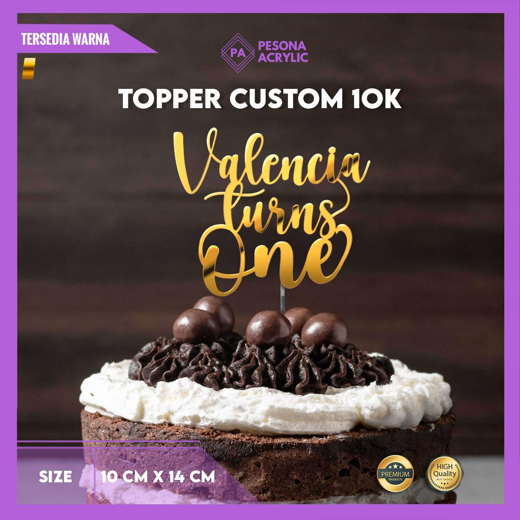 Cake Topper Custom Gold Mirror 1mm | Shopee Malaysia
