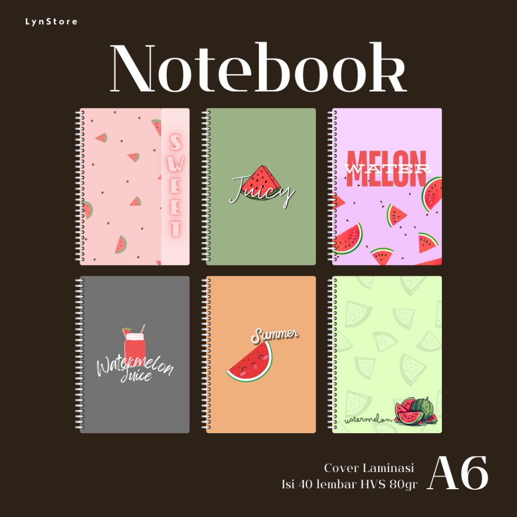 (LS_024) A6 Notebook Watermelon Picture Collection (Contains 50 Hvs ...