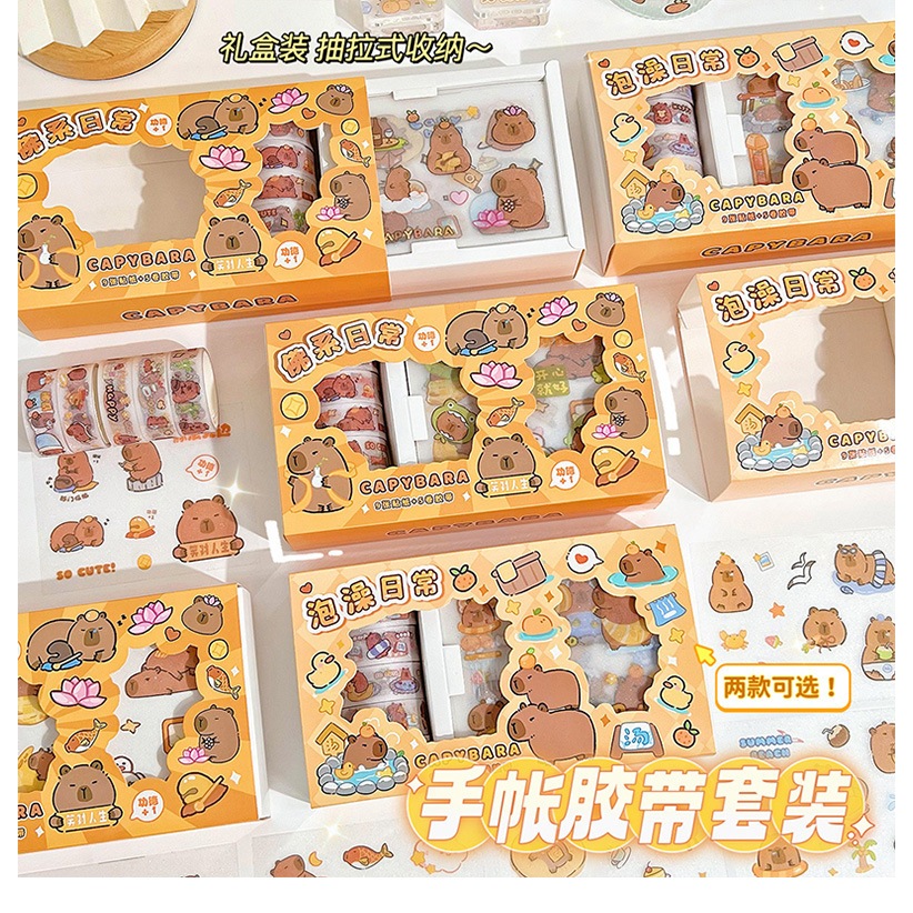 Washitape Capybara Box Sticker Box Capybara And Momo Sauce MOMO015 ...