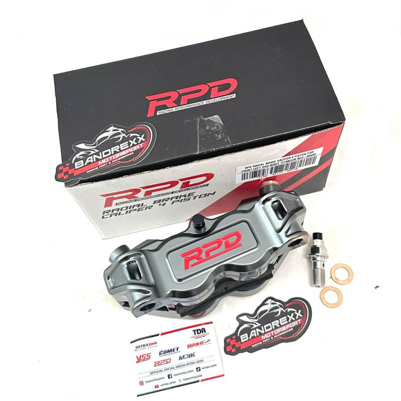 Radial Caliper RPD 4 Piston Titanium Red Pitch 100mm | Shopee Malaysia