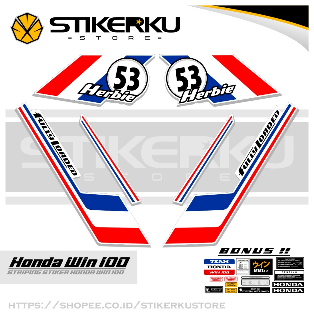 Honda WIN STRIPING/MOTIF 155/WIN 100 STICKER/WIN 100 VIRAL Variation ...