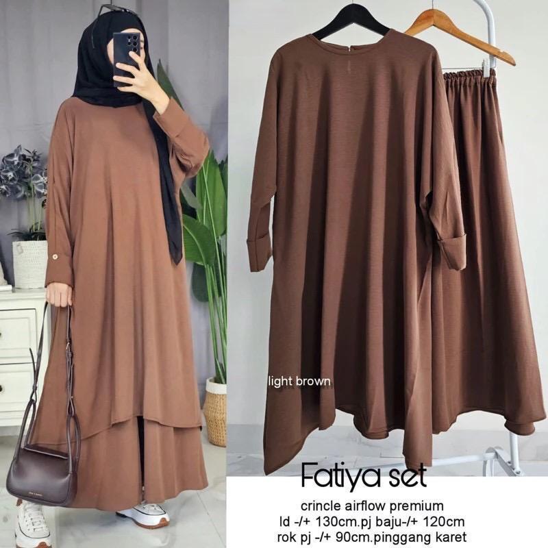 New Arrival!!! ABAYA CRINKLE AIRFLOW Skirt SET FIT TO XL // Pleated ...