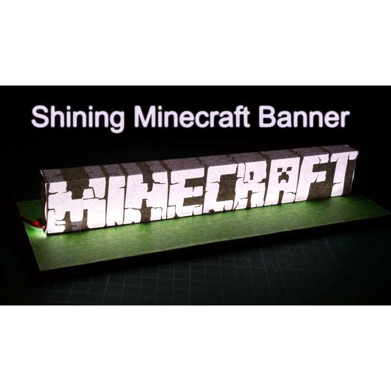 Minecraft Writing 3D papercraft Banner Pattern Sheet (2PP-A2) | Shopee ...