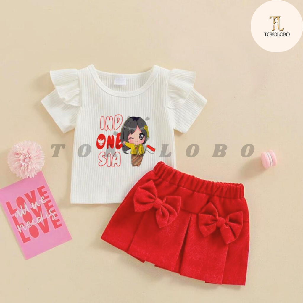 MERAH PUTIH Dannis 7.7 MEGA SET For Children MIZZY Tiedye Red White DTF ...