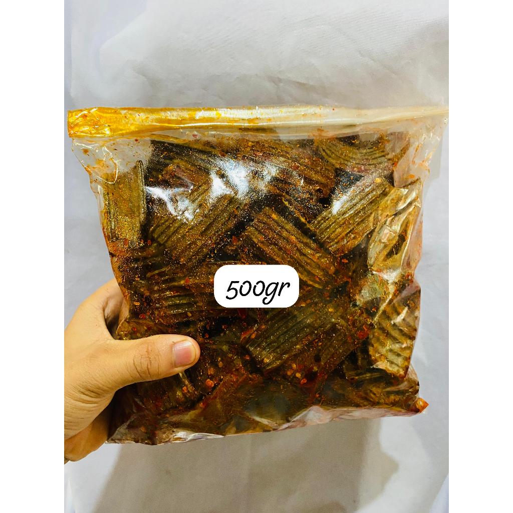 Seblak spicy box jengkol crackers with lime leaves with abundant spices ...