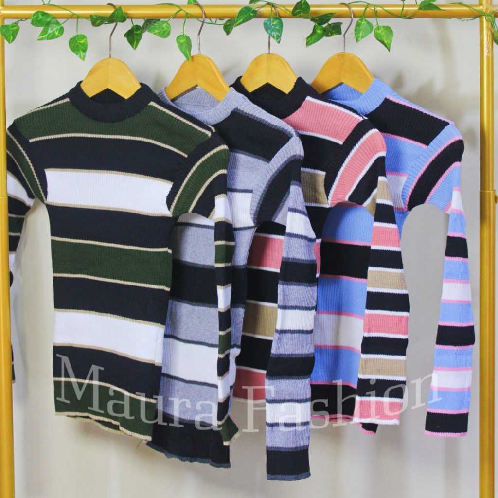 Inner Polet Strip Knitted Sweater | Bica Inner knit | Shopee Malaysia