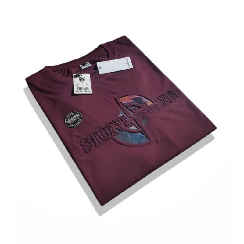 Stone Island T shirt Embossed Men s T shirt Distro Branded Shopee Malaysia