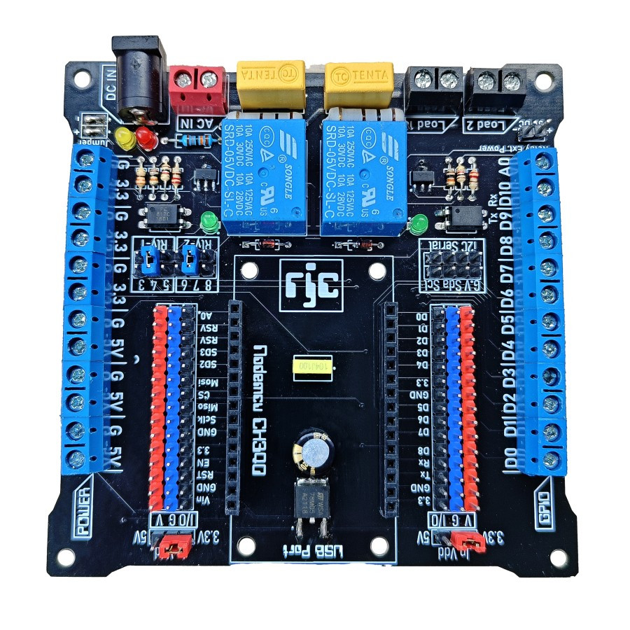 Nodemcu 2ch Relay Shield ESP8266 Terminal Extension Baseboard Dev Kit ...