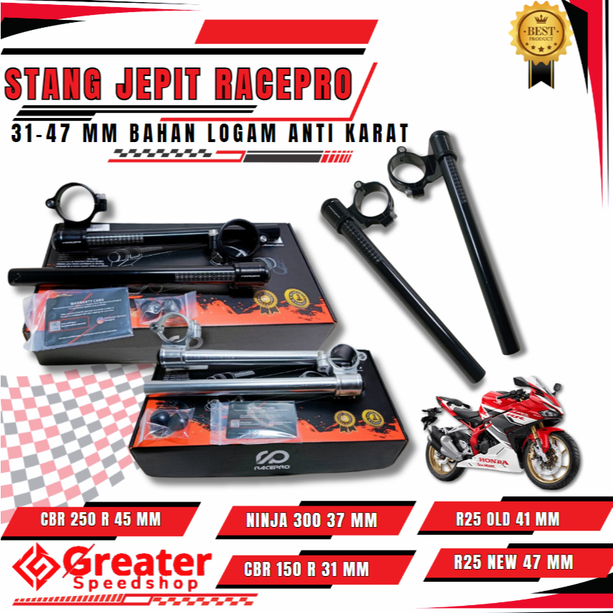 Clip On Racepro 37-45 mm drag DKT TZ Honda cbr 250RR R25 NEW R25 old ...