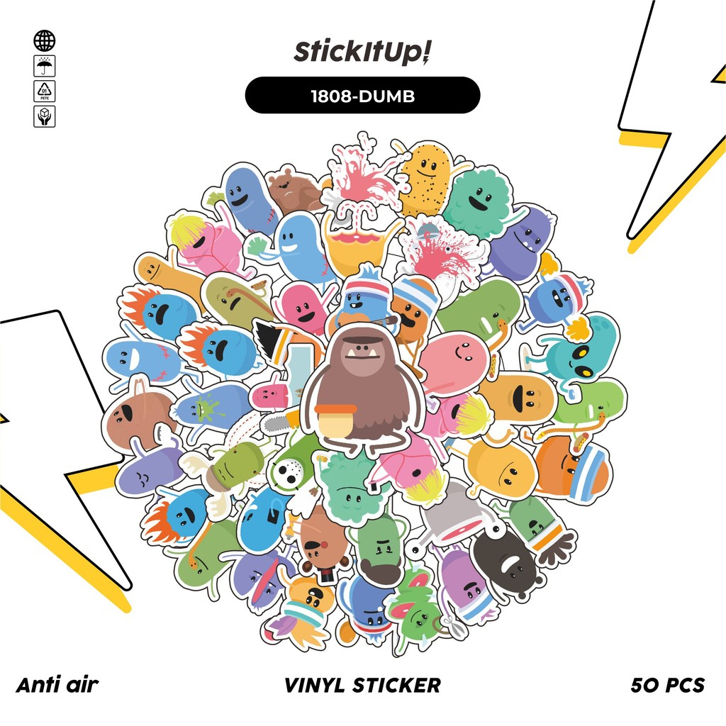 50 Pcs Sticker Pack DUMB WAYS TO DIE MIX Cute Aesthetic Vinyl ...