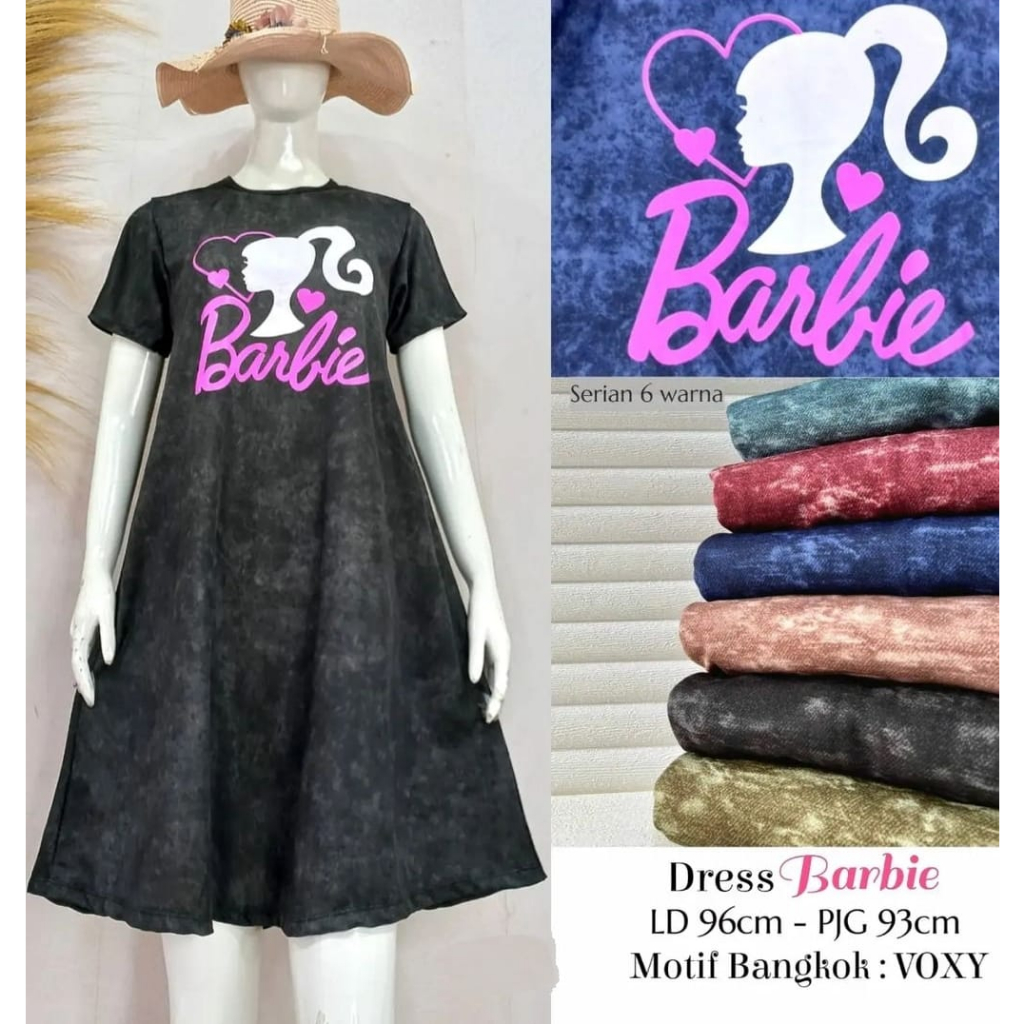 Barbie DRESS For Adult Women With VOXI ADEM Material Screen Printing