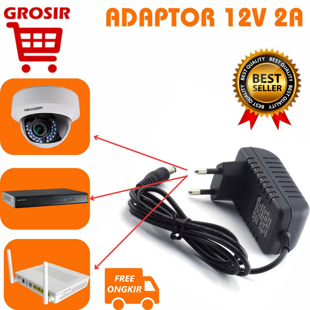 Switching power adapter 12V 2A cctv dvr router converter original ...