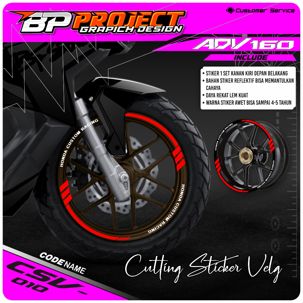 Cutting STICKER HONDA ADV 160 NEW FULL SET - CUTTING ADV 160 - STICKER ...