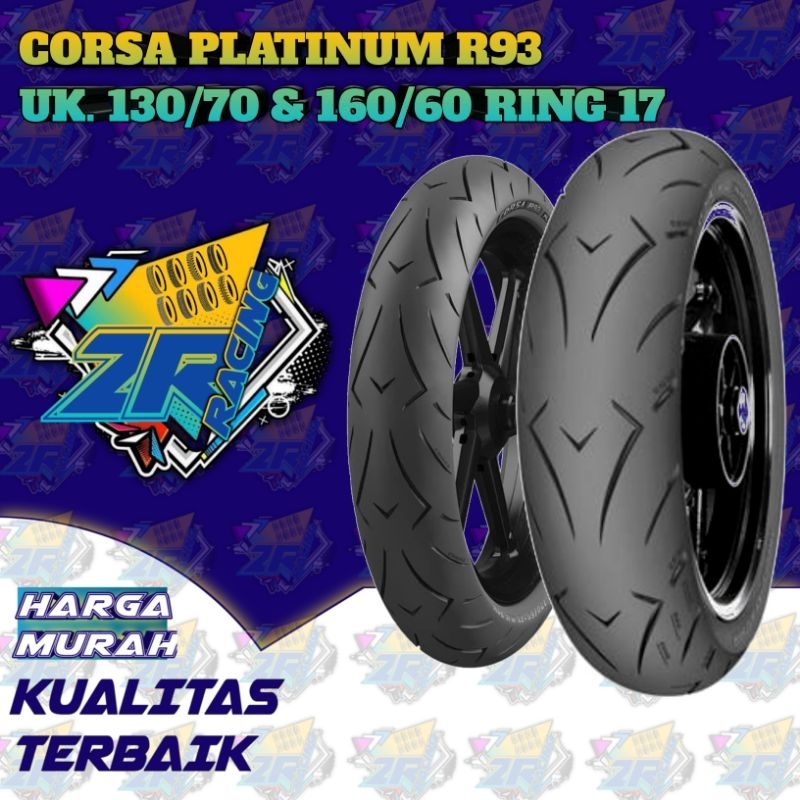 COPOTAN CORSA PLATINUM R93 UK TIRE. 130/70 & 160/60 -17 TUBELESS, NINJA ...