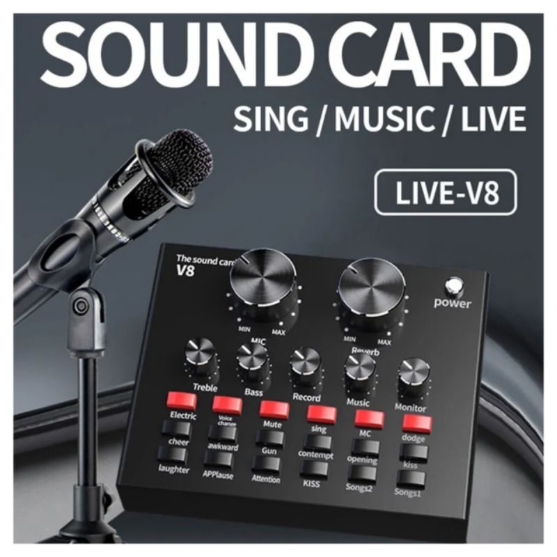 Sound card V8 MIXER Bluetooth Audio SoundCard V8 New High Quality