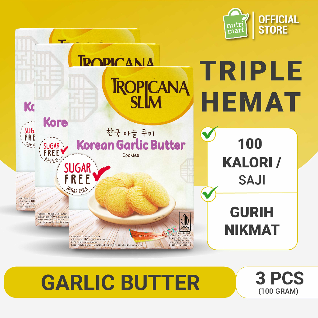 Triple Pack Tropicana Slim Korean Garlic Butter Cookies (5 Sachets