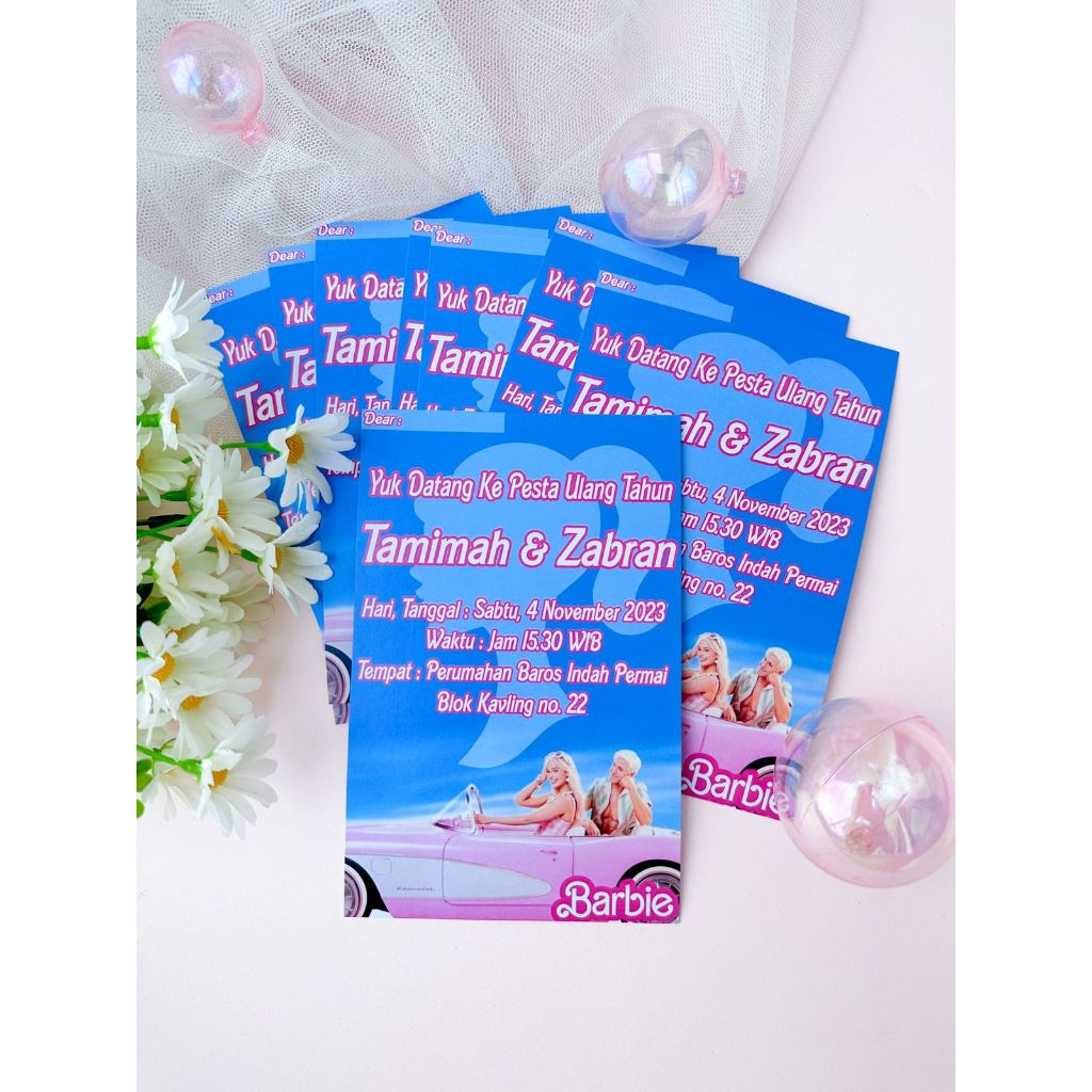 Barbie & Ken Birthday Invitation Card / Birthday Party Invitation Card ...