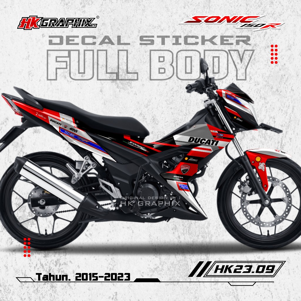 Decal Sticker Honda Sonic 150R Full Body Design Livery Ducati Racing HK ...