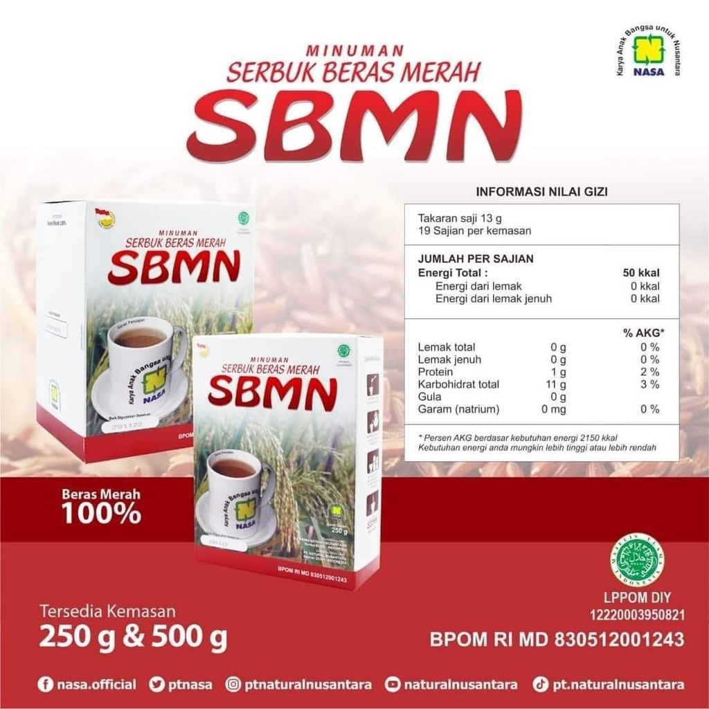 MERAH Nasa Original Brown Rice Powder Drink 250 Grams Shopee Malaysia