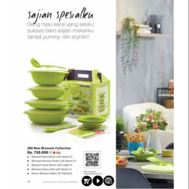 HIJAU Green colectoon blossom buffet Tupperware set | Shopee Malaysia