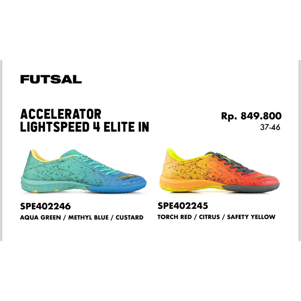 {ELITE} Futsal Shoes Specs ACCELERATOR Lightspeed 4 ELITE IN Original