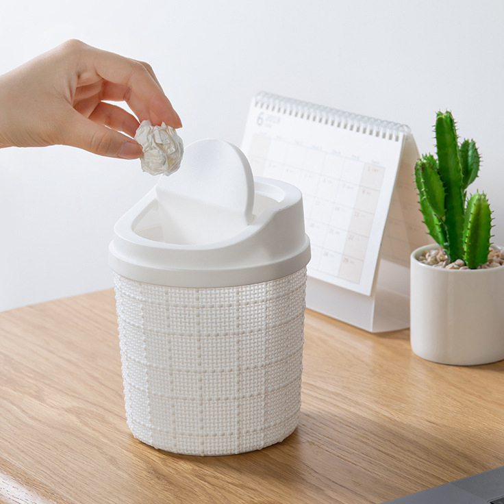 Bassy Trash Can Minimalist Office Desk Plastic Trash Can Aesthetic
