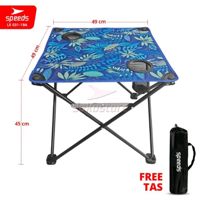 Speeds Folding Table Indoor Outdoor Camping Fishing Folding Table Blue ...