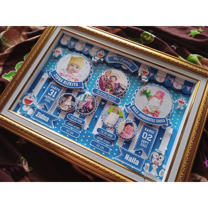 3d Baby Biodata 18R | Pop Up Biodata 2 Names | Birth Frame | Baby ...