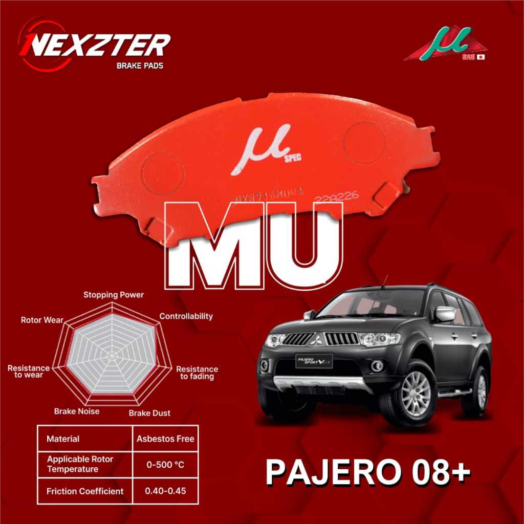 Accessories NEXZTER MU SPEC Brake Pad Pajero Sport 09+ | Shopee Malaysia