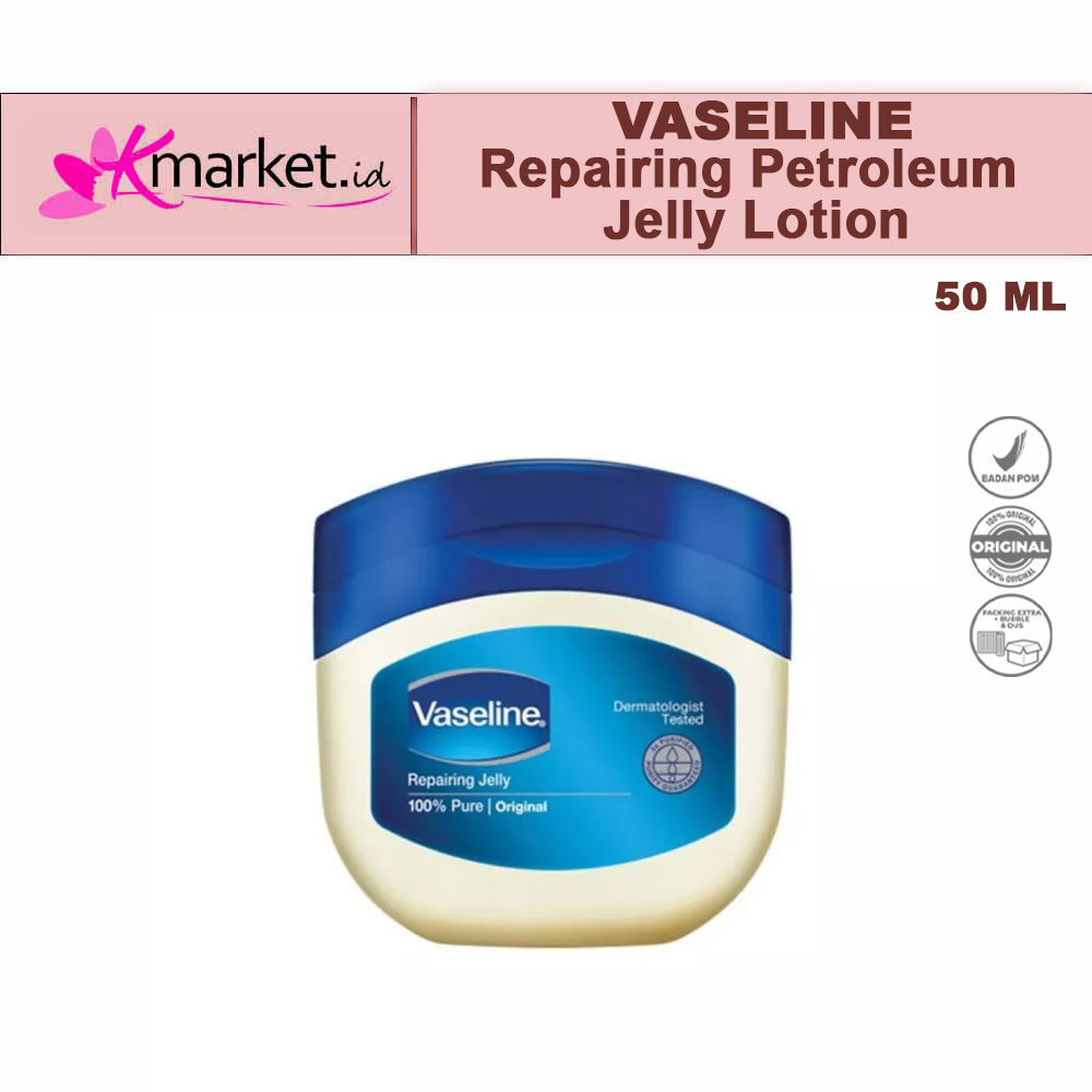 Vaseline Repairing Petroleum Jelly Lotion Original Pure 50Ml Shopee