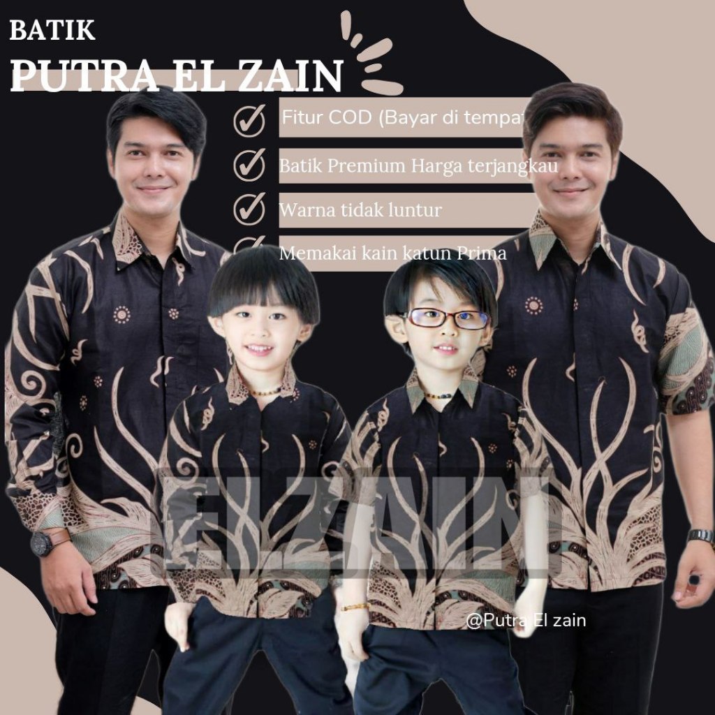 KEMEJA LATEST Couple sweet MEN'S BATIK SHIRT BATIK PUTRA EL ZAIN ...