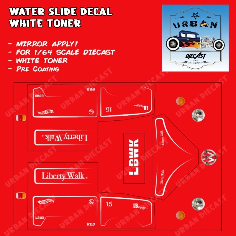 Hot wheels decal white toner kool kombi lbwk red edition | Shopee Malaysia