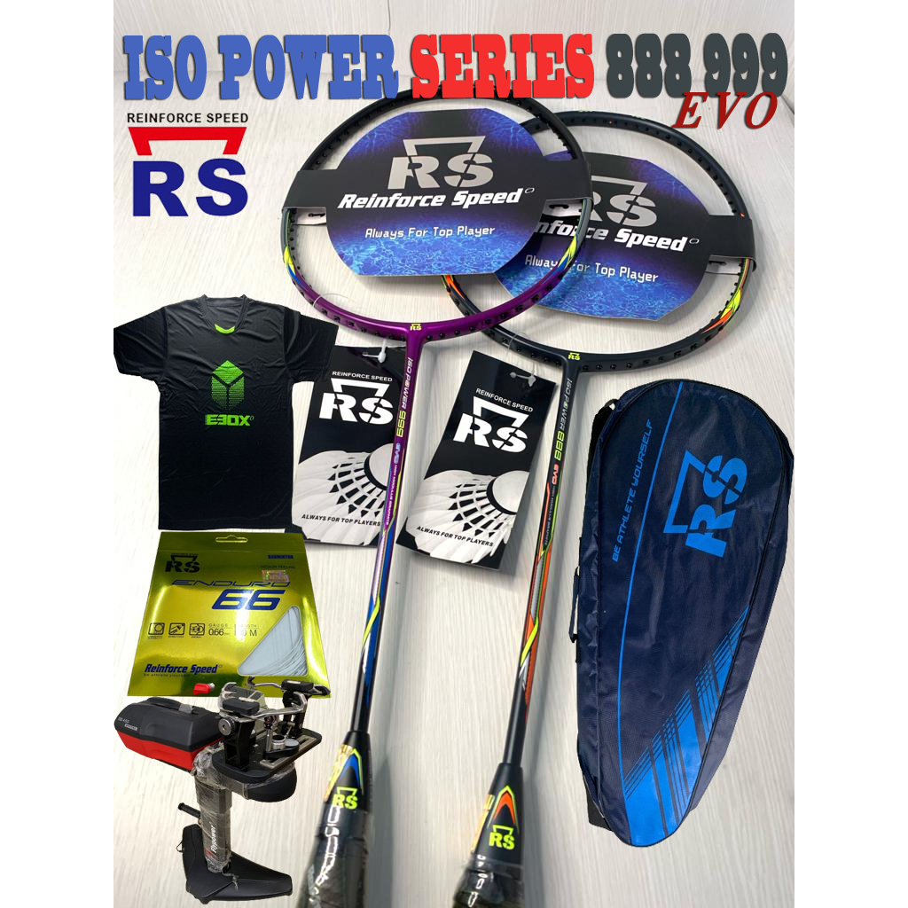 Rs Iso Power Series Evo Original Badminton Racket Rs Iso Power Complete Shopee Malaysia