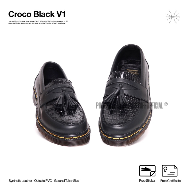 Voyagstuffofficial Croco V1 Men s Slip On Shoes Penny Loafers